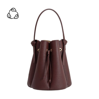 Laguna Recycled Vegan Leather Top Handle Bag in Burgundy