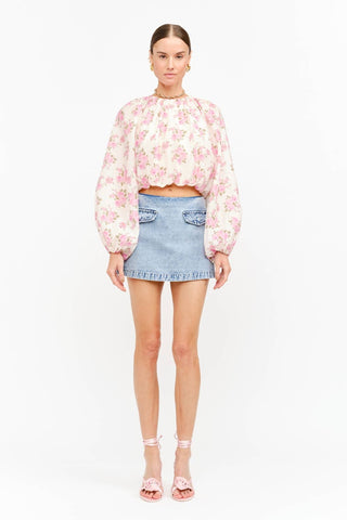 Rose Garden Billowy Floral Blouse