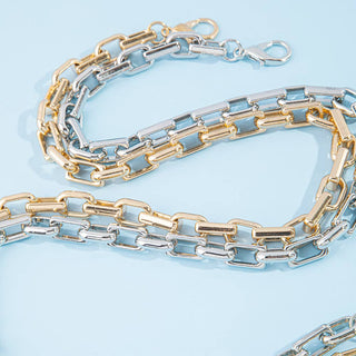 Rectangle Link Chain Belt With Disc Drop