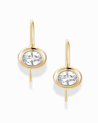 Lucia Oval French Hook Earrings in Gold