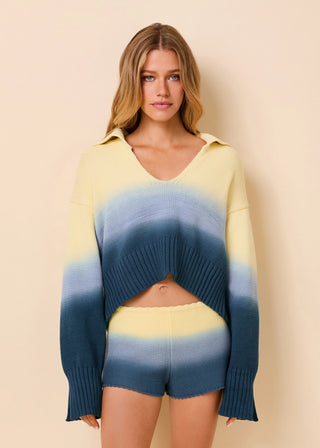 Solid & Striped Lola Pullover Ombre Danish Butter and Deep Canal