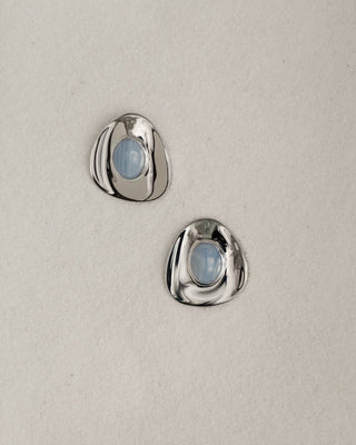 Hunter Statement Stud Earrings in Silver