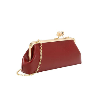 Chrissy Vegan Leather Crossbody Clutch in Red