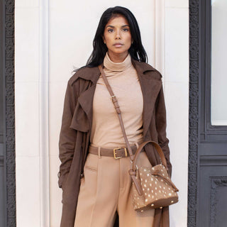 Laguna Mini Recycled Vegan Suede Top Handle Bag in Bambi