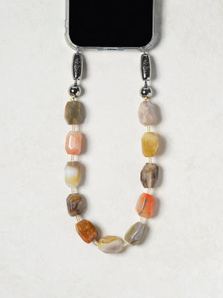 OSSA x CHAYSE Large Cut Gemstone Wristlet in Mixed Agate