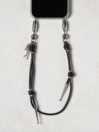OSSA x CHAYSE Leather Black Wristlet in Black