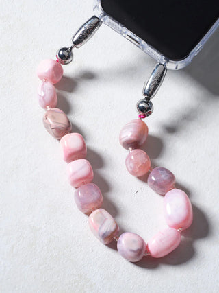 OSSA x CHAYSE Large Cut Gemstone Wristlet in Fuschia Agate