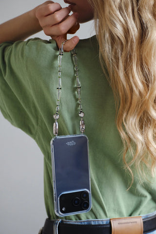 OSSA x CHAYSE Crystal Drop Wristlet in Emerald Pave