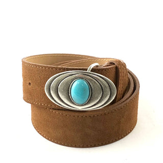 The Capri Turquoise Suede Belt