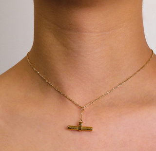 Lillith 18K Gold Steel Toggle Lariat Sunray Necklace