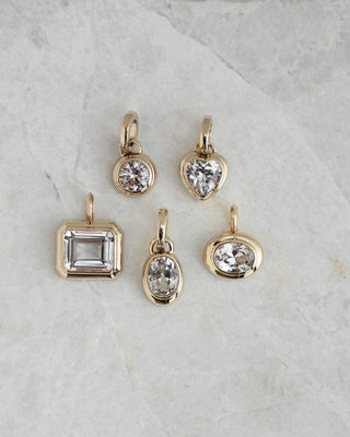 Elsie Sapphire Bezel Charm in Gold