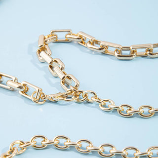Rectangle Link Chain Belt With Disc Drop
