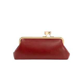 Chrissy Vegan Leather Crossbody Clutch in Red