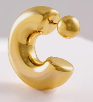 Puffy Gold Hoop Earring