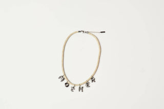 Mother Bubble Cord Necklace - Cream/Silver