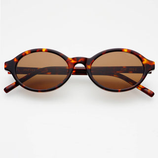 Zoe Acetate Round Women’s Sunglasses in Tortoise Brown