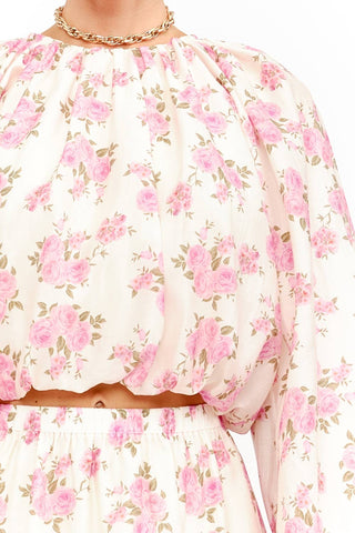 Rose Garden Billowy Floral Blouse
