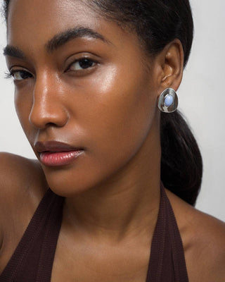 Hunter Statement Stud Earrings in Silver