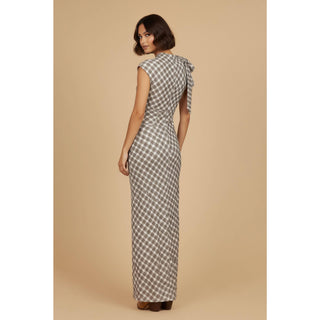 Alice Plaid Tie Shoulder Maxi Dress