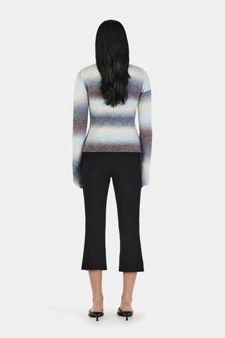 OWNLEY Alegra Asymmetrical Cardigan in Cocoa Gradient