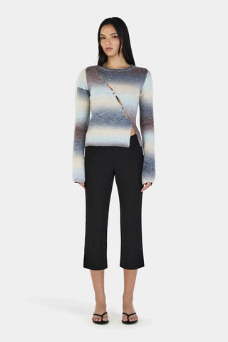 OWNLEY Alegra Asymmetrical Cardigan in Cocoa Gradient