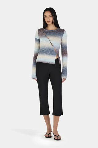 OWNLEY Alegra Asymmetrical Cardigan in Cocoa Gradient