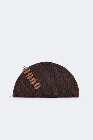 Simon Miller Beaded Lune Clutch in Espresso Martini