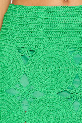 Beep Beep Mini Skirt in Grass Green