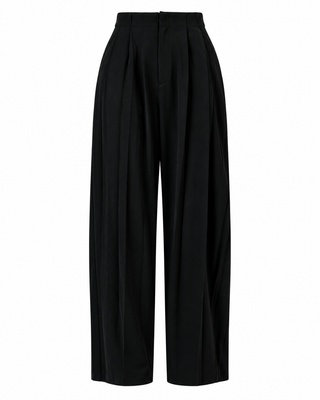 Cici Pleated Trouser Pants in Black