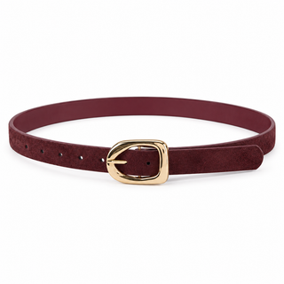 Rounded Square Buckle Vegan Leather Belt