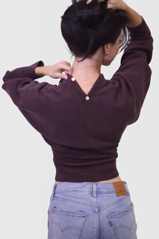 Button - Up To Neck Long Sleeve Cotton CardiganTopChayse Clothing
