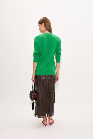 SIMON MILLER Ada Asymmetrical Cardigan in Grass Green