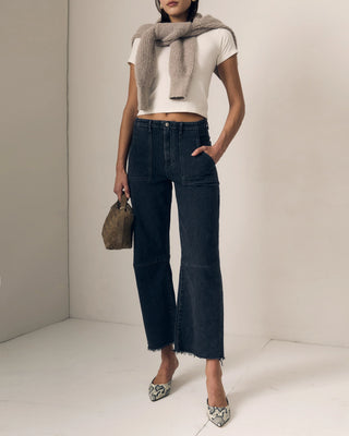 LE JEAN Utility Soft Barrel Jeans in Fade to Black