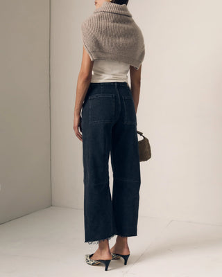 LE JEAN Utility Soft Barrel Jeans in Fade to Black