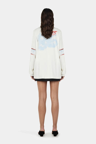 Hansen & Gretel Daniel Long Sleeve Tee in Vintage White Skate