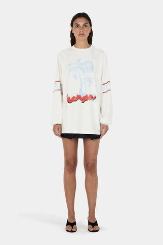 Hansen & Gretel Daniel Long Sleeve Tee in Vintage White Skate