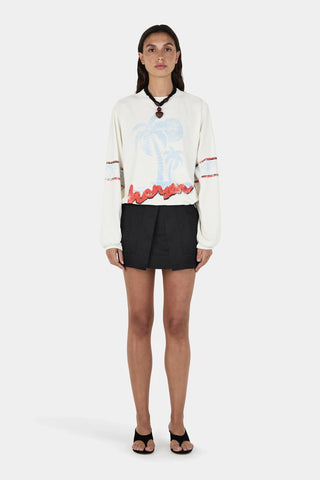 Hansen & Gretel Daniel Long Sleeve Tee in Vintage White Skate