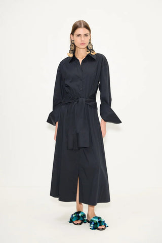 Inna Poplin Maxi Dress in Black