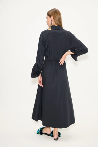 Inna Poplin Maxi Dress in Black