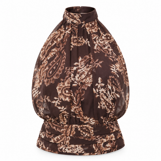 Enya Paisley Halter Neck Backless Top