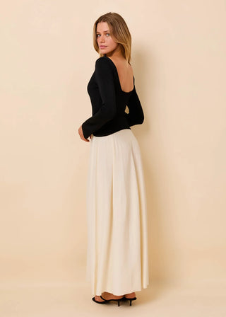 Solid & Striped Ambrio Knit Midi Dress in Noir Brule