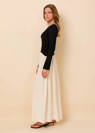 Solid & Striped Ambrio Knit Midi Dress in Noir Brule