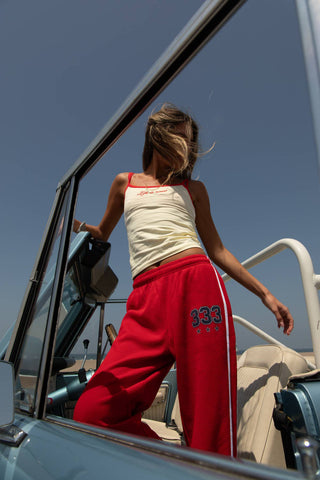 The Mayfair Group 333 Sport Waffle Wide Leg Sweatpants