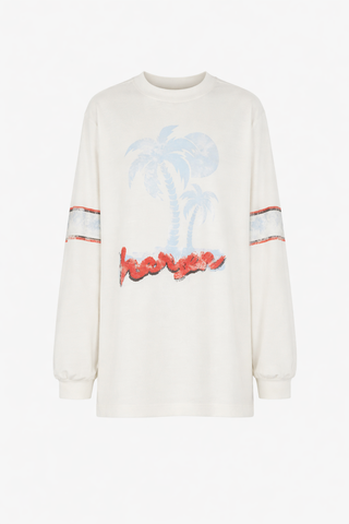 Hansen & Gretel Daniel Long Sleeve Tee in Vintage White Skate