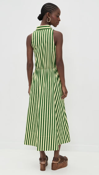 SIMON MILLER Inna Sleeveless Poplin Dress in Gummy Green