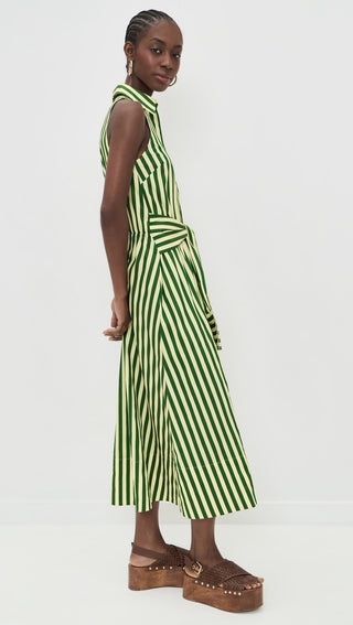 SIMON MILLER Inna Sleeveless Poplin Dress in Gummy Green
