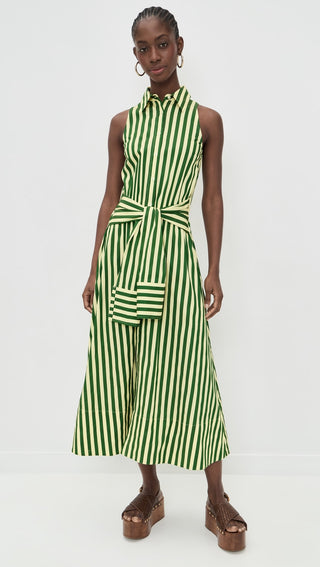 SIMON MILLER Inna Sleeveless Poplin Dress in Gummy Green