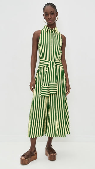 SIMON MILLER Inna Sleeveless Poplin Dress in Gummy Green
