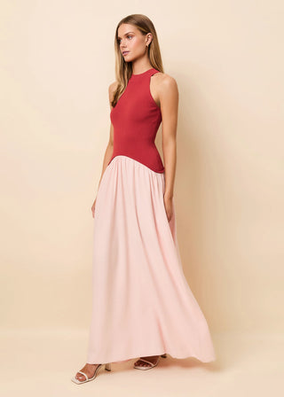Solid & Striped Isola Dress in Rooftop Red and Sandbar