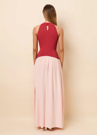 Solid & Striped Isola Dress in Rooftop Red and Sandbar
